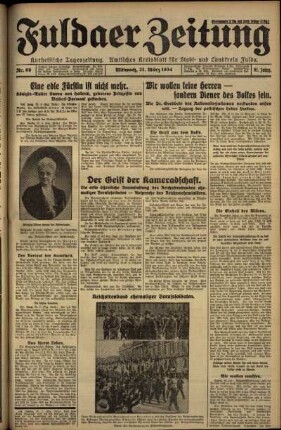 Ausgabe vom Mittwoch, den 21. März 1934.