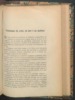 Feminismo de ayer, de hoy y de mañana