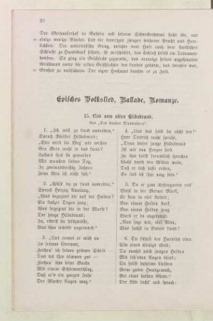 Episches Volkslied, Ballade, Romanze