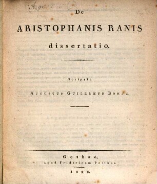 De Aristophanis Ranis dissertatio