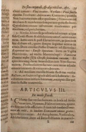 Articvlvs III. De modo standi.