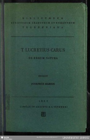 T. Lvcreti Cari De rervm natvra : libri sex