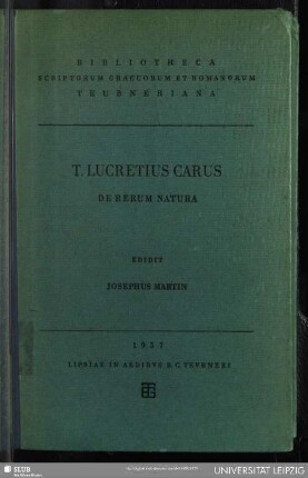 T. Lvcreti Cari De rervm natvra : libri sex