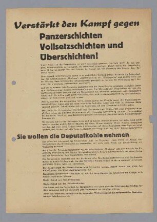 "Verstärkt den Kampf gegen Panzerschichten, Vollsetzschichten und Überschichten!"