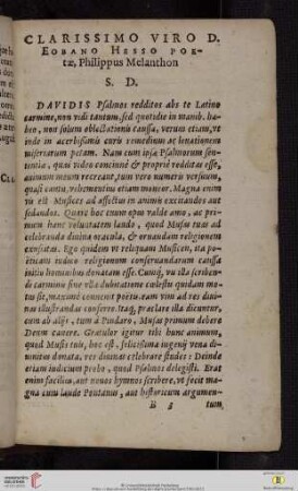 Clarissimo viro D. Eobano Hesso poetæ, Philippus Melanthon S. D.