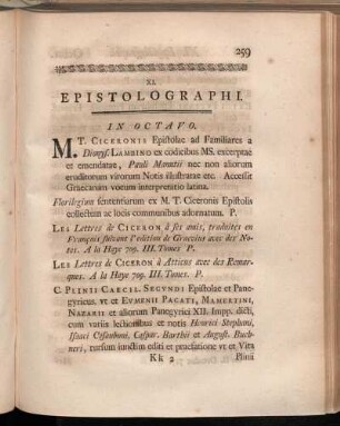 XI. Epistolographi.