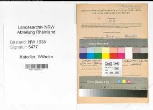Entnazifizierung Wilhelm Kniedler , geb. 16.09.1914 (Tischler)
