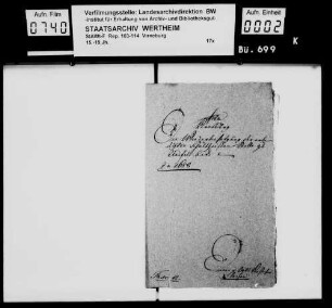 Besetzung der Stelle des Schultheißen zu Uersfeld, auch Bittschrift von Johann Romeis aus Uersfeld um Auszahlung seiner noch ausstehenden Besoldung.