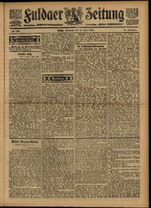 Erste Ausgabe vom Mittwoch, den 10. Juni 1903.