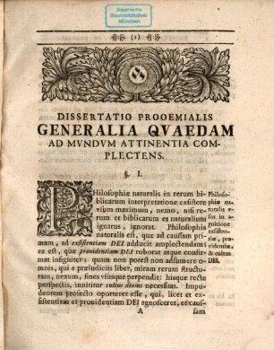 Iohannis Friderici Wvcherer, Philos. Nat. In Acad. Ienens. P.P.O. Historia Creationis : Qvatenvs Illa Capite Primo Geneseos Continetvr, Observationibvs Physicis Illvstrata