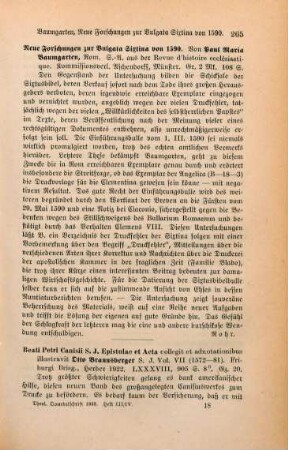 265-266 [Rezension] Canisius, Petrus, 1572 - 1581
