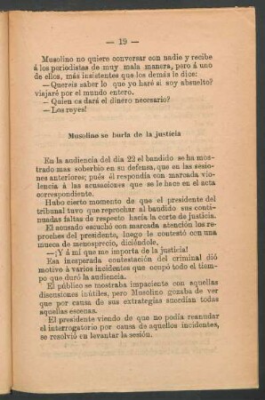 Musolino se burla de la justicia