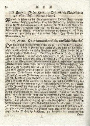 XXI. Frage - XXV. Frage