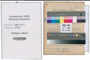 Entnazifizierung Maria Wintjens , geb. 26.02.1892 (Geschaeftsinhaberin)