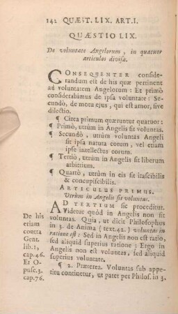 Quaestio LIX. De voluntate Angelorum, in quatuor articulos divisa.
