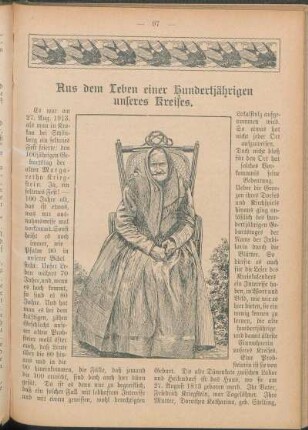 Aus dem Leben einer Hundertjährigen unseres Kreises.