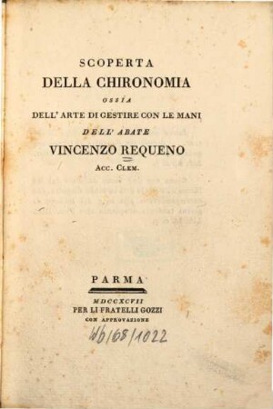 Scoperta della chironomia ossia dell'arte di gestire con le mani
