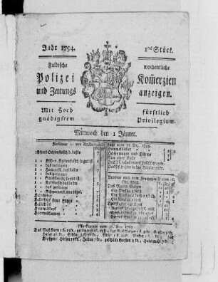 1tes Stück., Ausgabe vom 1. Januar 1794