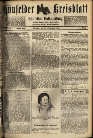 Zweite Ausgabe vom Dienstag, den 18. September 1928.