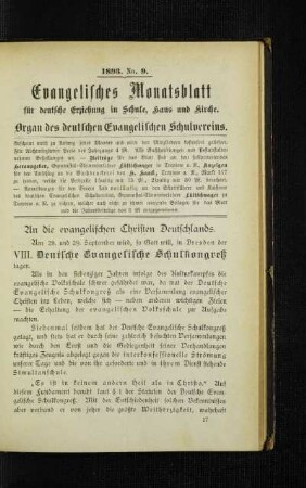 An die evangelischen Christen Deutschlands