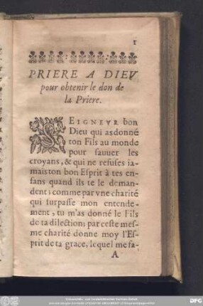 Priere A Dieu pour obtenir le don de la Priere.