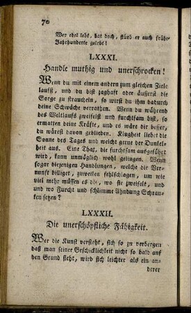 LXXXI. Handle muthig und unerschrocken! - CXX. Werde nicht abentheuerlich.