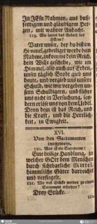 XVI. Von den Sacramenten insgemein