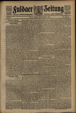 Zweite Ausgabe vom Samstag, den 07. November 1908.