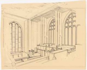 Evangelisch-Lutherische Kirche Zum Heiligen Kreuz, Berlin-Wilmersdorf Umbau: Perspektivische Ansicht Altarseite