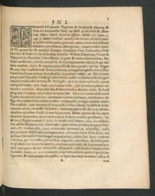 Immerito a Conrado Tigurino de Scriptorib. Chriurg. & Renerio Solenandro Cons. 24. Sect. ...