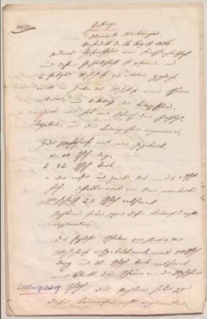 Hessenthaler, Andreas vom Kirschenhardthof (Hochberg): Erstellung eines Wohngebäudes und einer Scheune (genehmigt am 2.9.1856)