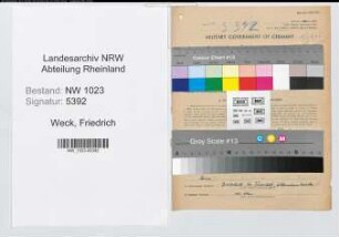Entnazifizierung Friedrich Weck , geb. 22.12.1915 (Lehrer)