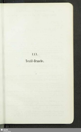 III. Textil-Branche