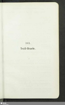 III. Textil-Branche