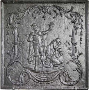 Kaminplatte Perseus mit dem Haupt der Medusa;
