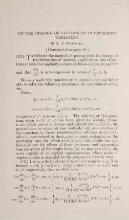 On the change of systems of independent variables.