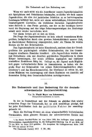 517-521, Die Todesstrafe und ihre Bedeutung für die deutsch-schweizerische Rechtsentwicklung
