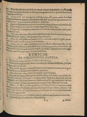 Ethicae De Fortitudinis Natura.