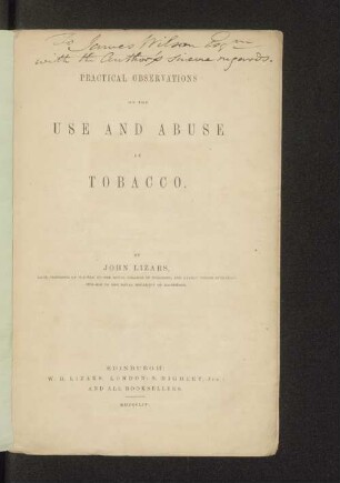 Practical observations on the use and abuse of tobacco