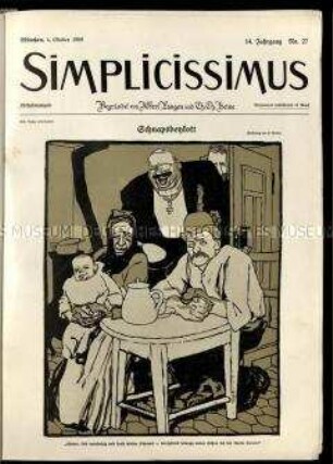 Satirische Wochenzeitschrift Simplicissimus. 14. Jahrgang 1909/10