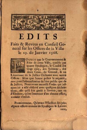 Edits de la Republique de Genève
