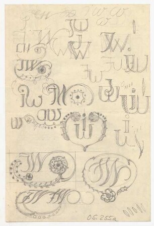Monogramm- und Ornamentstudien : Monogrammstudien zu I W, A W