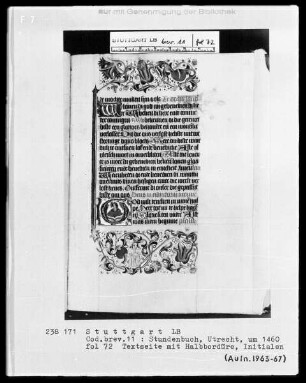 Niederländisches Stundenbuch (Handschrift der Brüder vom gemeinsamen Leben) — Kniende Person, Folio 72recto