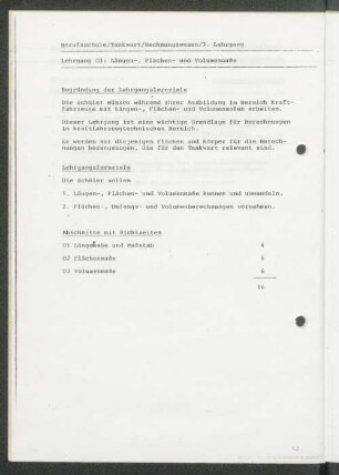 Lehrgang 03: Längen-, Flächen- und Volumenmaße