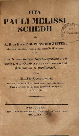 Vita Pauli Melissi Schedii