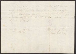 Georg Moriz Lowitz (1722 - 1774), Autographen: Quittung für Unbekannt - BSB Autogr. Lowitz, Georg Moritz