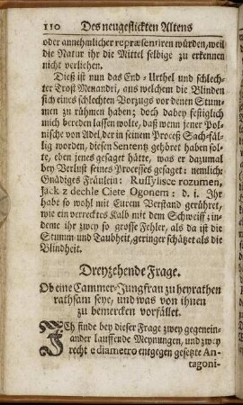 Dreyzehende Frage.