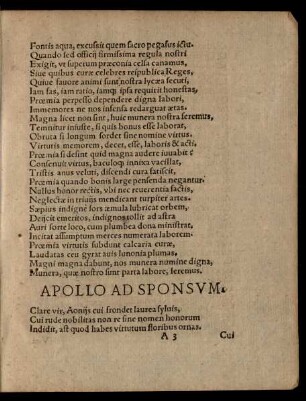Apollo Ad Sponsum.