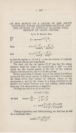 On the motion of a liquid in and about cylinders whose transverse sections are the inverse of confocal ellipses with respect to their centre.