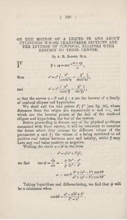 On the motion of a liquid in and about cylinders whose transverse sections are the inverse of confocal ellipses with respect to their centre.